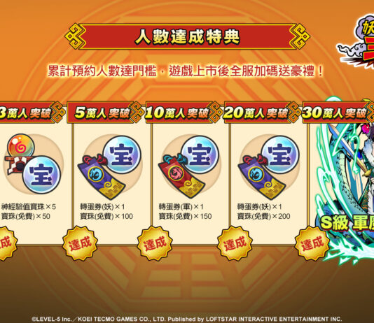 《妖怪三國志 竊國戰爭》歡慶事前預約人數突破 30 萬 公開最新遊戲PV及多項預約獎勵